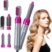 5-in-1 Hair Dryer & Styling Tool | Negative Ion Hot Air Comb | Automatic Suction Curler