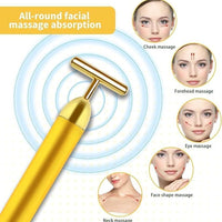 24K Gold Energy Beauty Bar Electric Facial Massage Roller