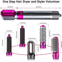 5-in-1 Hair Dryer & Styling Tool | Negative Ion Hot Air Comb | Automatic Suction Curler